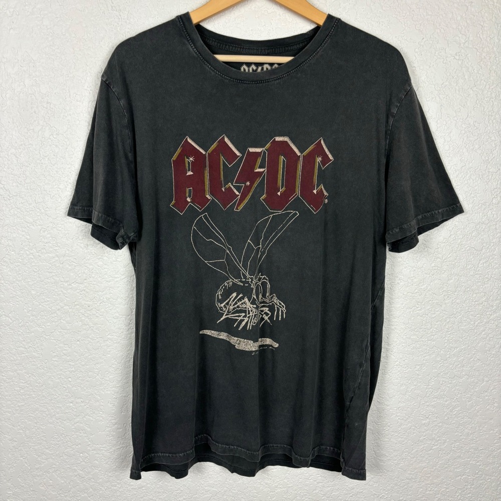 Lucky Brand ACDC Band Tshirt Size Large Black Rock N Roll Grunge‎ Festival